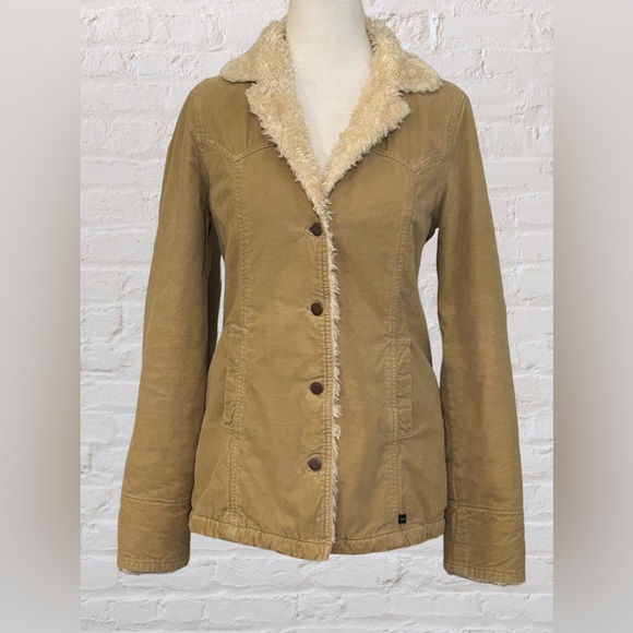 Abercrombie & Fitch Y2K Womens Camel Color Velvet Sherpa Jacket Size M Western - Picture 1 of 11